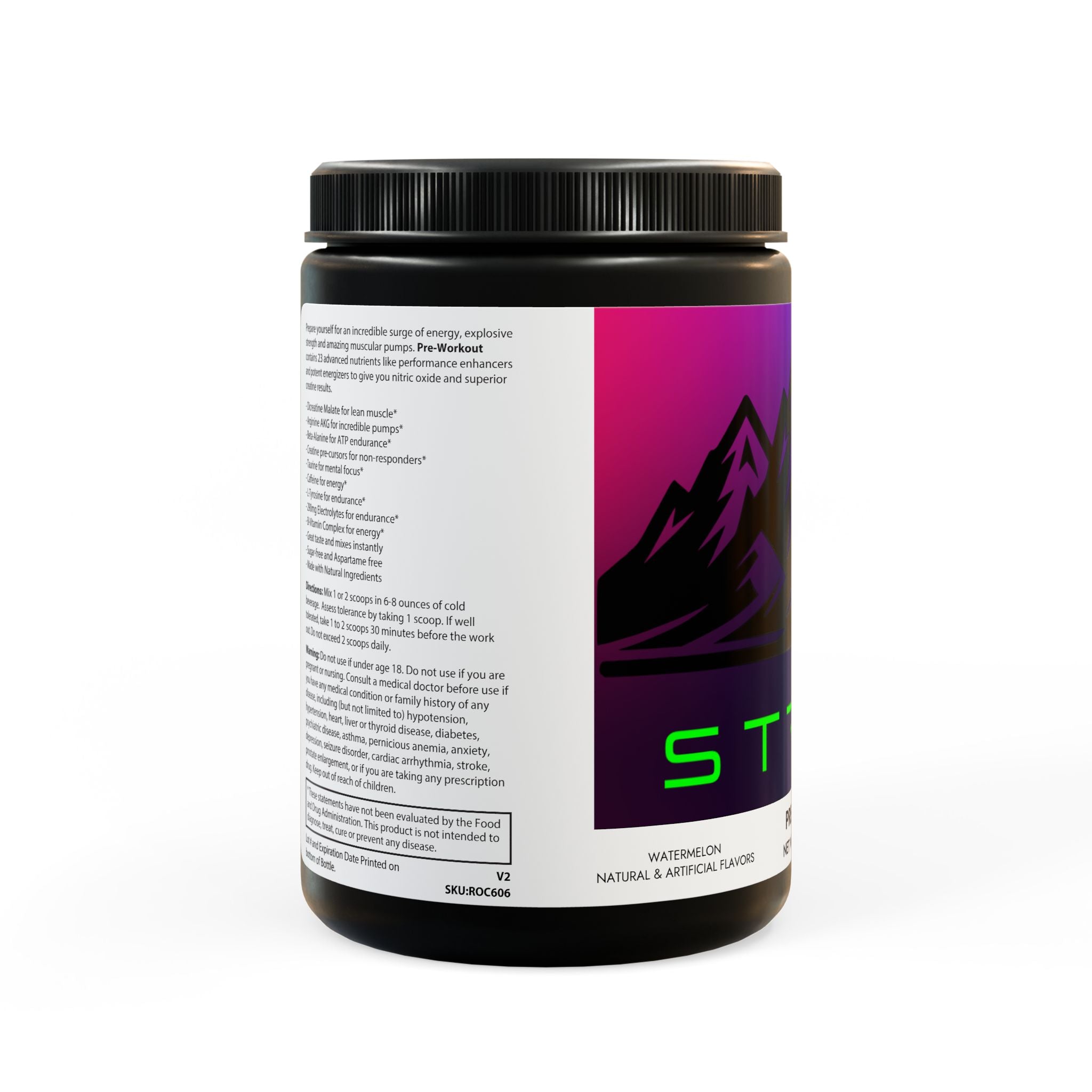 STRIVE-Fitness Pre-Workout Supplement, Watermelon (300g, 10.58oz)