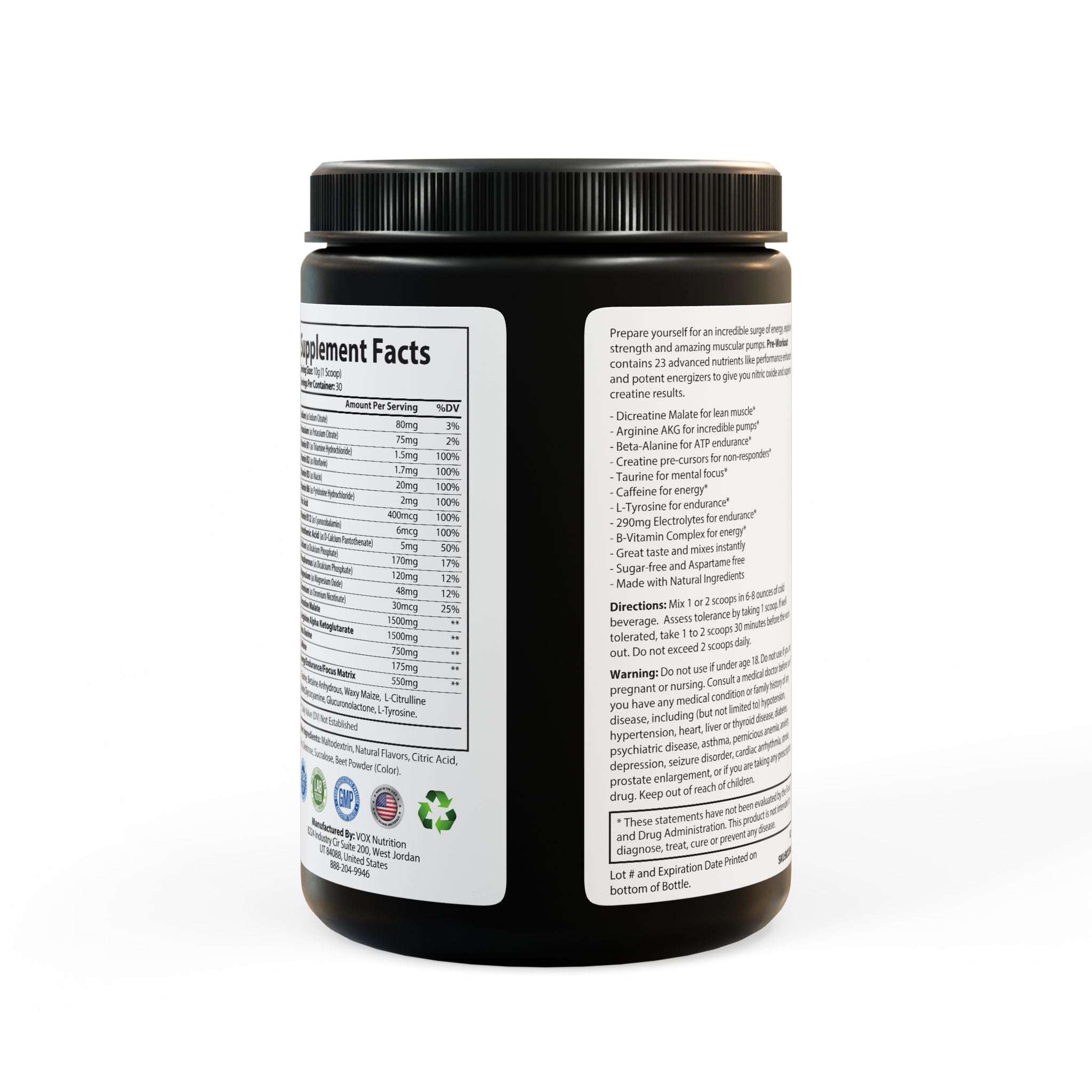 STRIVE-Fitness Pre-Workout Supplement, Watermelon (300g, 10.58oz)