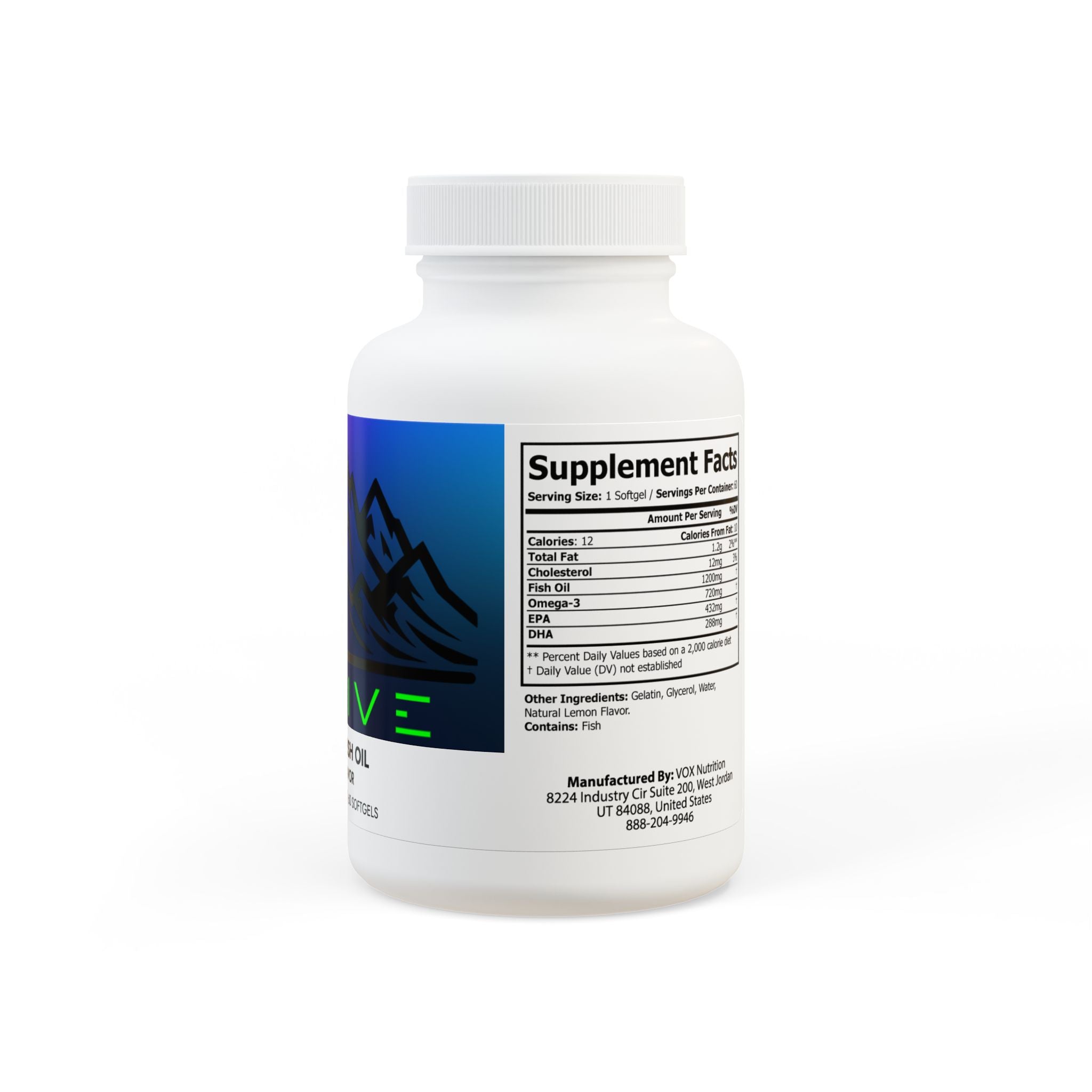 Omega 3 Fish Oil Supplement (60 Softgels)