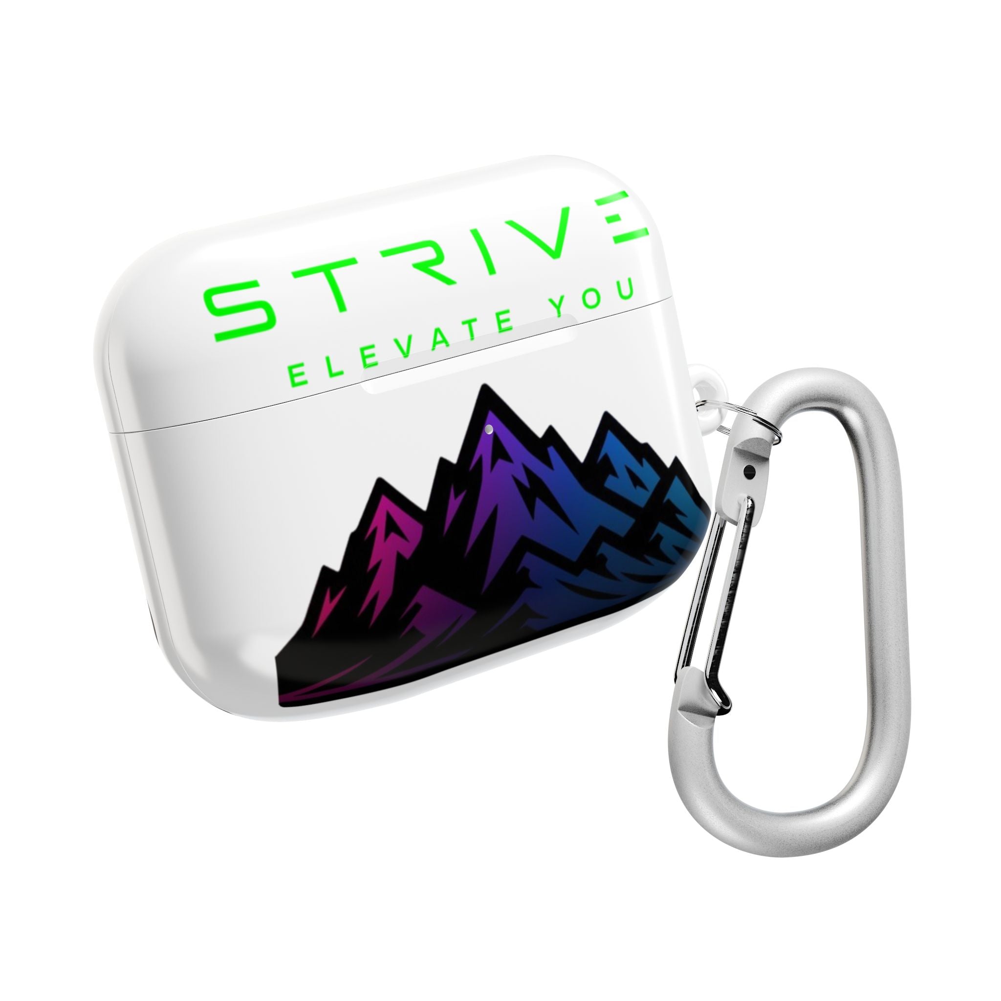 Mountain Vibe AirPod Case, Strive Elevate You, Gift for Outdoor Lovers, Cute Earbud Holder, Hiking Accessory